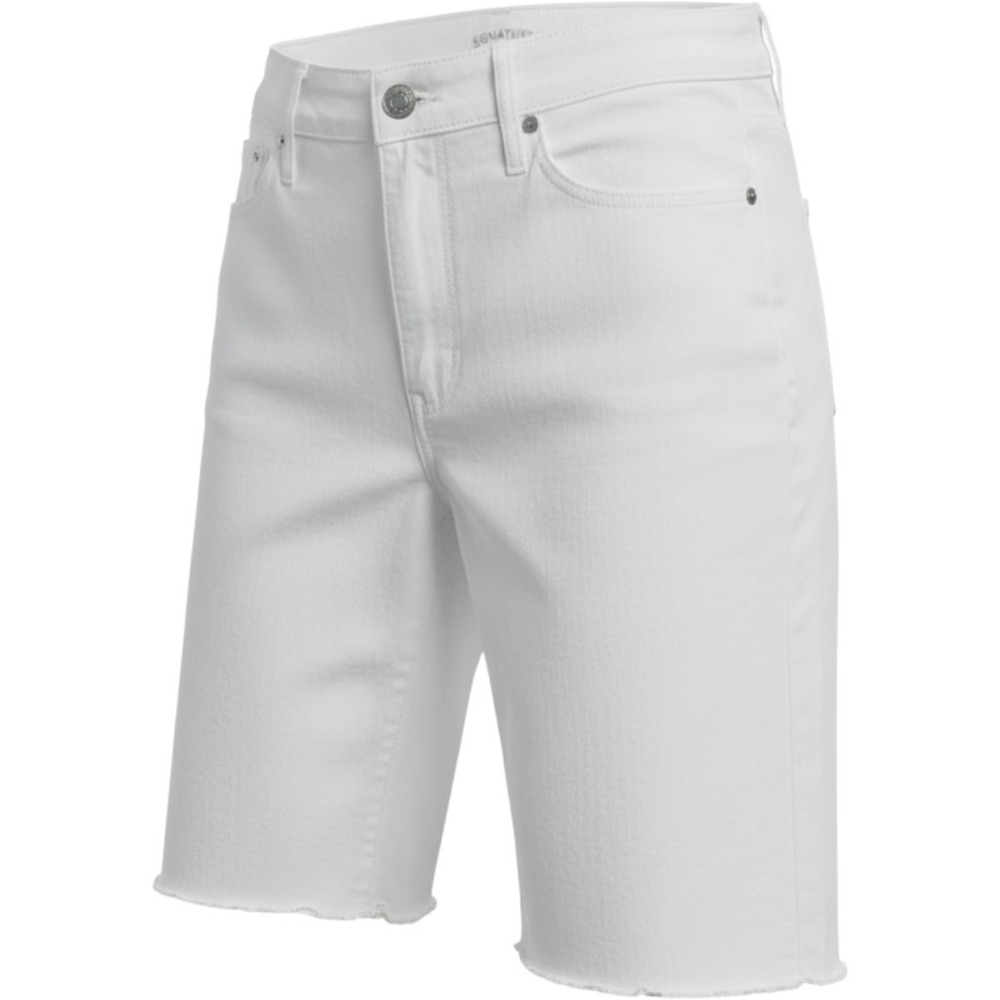Signature by Levi Strauss & Co. Women's White Denim Bermuda Shorts 8 10" Pockets
